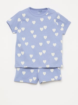 2-delige korte pyjamaset T-shirt + short