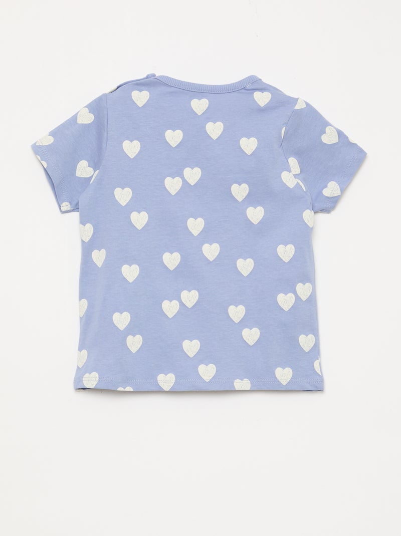 2-delige korte pyjamaset T-shirt + short Blauw - Kiabi
