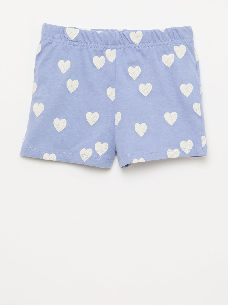 2-delige korte pyjamaset T-shirt + short Blauw - Kiabi