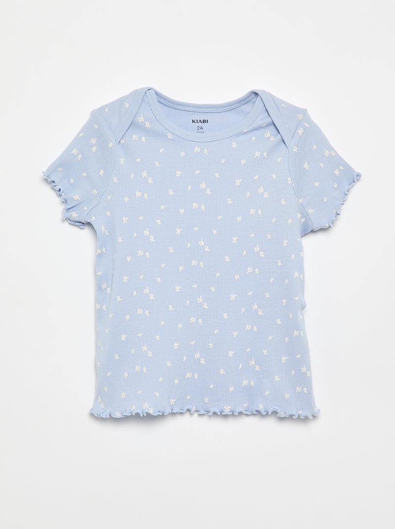 2-delige korte pyjamaset T-shirt + short Blauw - Kiabi