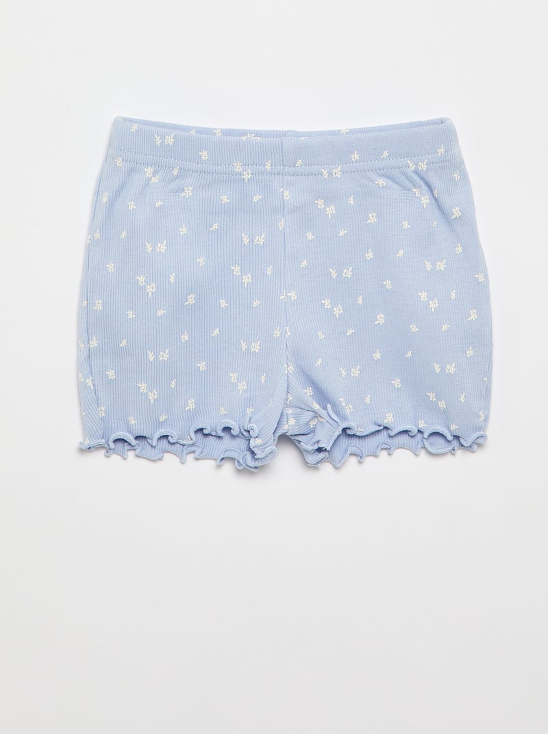 2-delige korte pyjamaset T-shirt + short Blauw - Kiabi