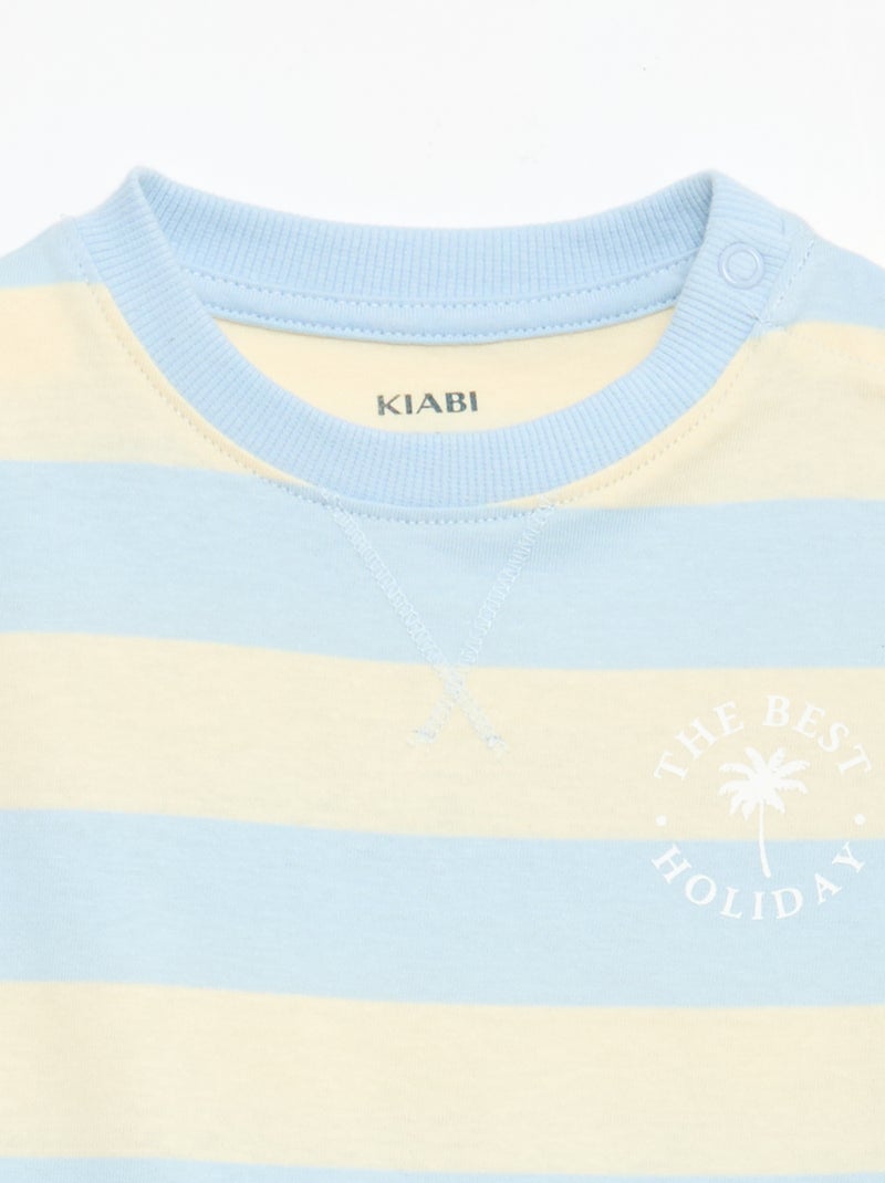 2-delige korte pyjamaset T-shirt + short Blauw - Kiabi