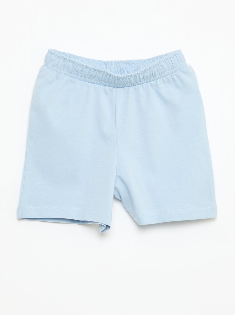 2-delige korte pyjamaset T-shirt + short Blauw - Kiabi