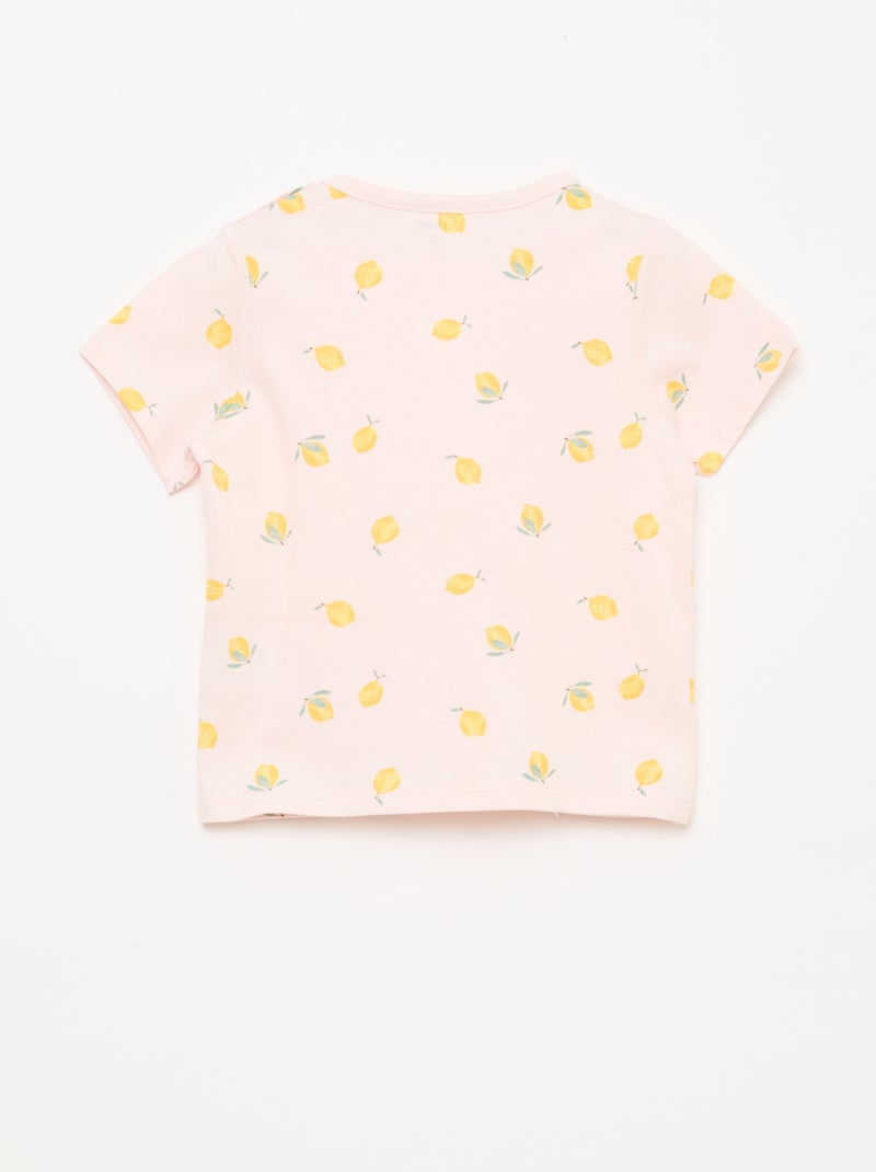 2-delige korte pyjamaset T-shirt + short Rose - Kiabi