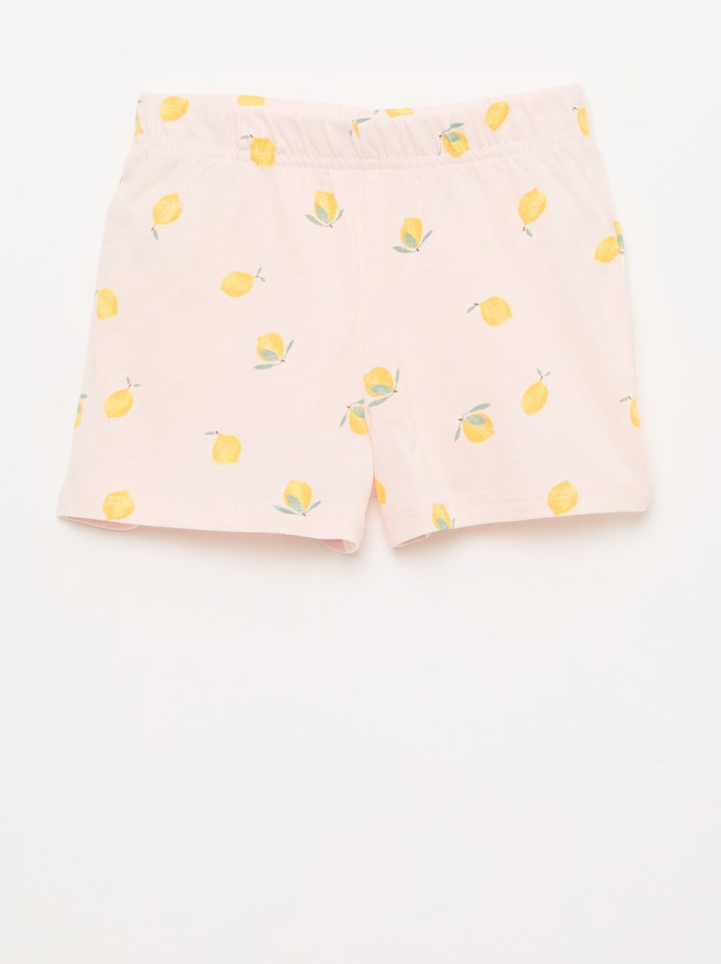 2-delige korte pyjamaset T-shirt + short Rose - Kiabi