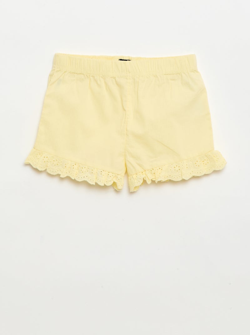 2-delige korte pyjamaset: topje en short Geel - Kiabi
