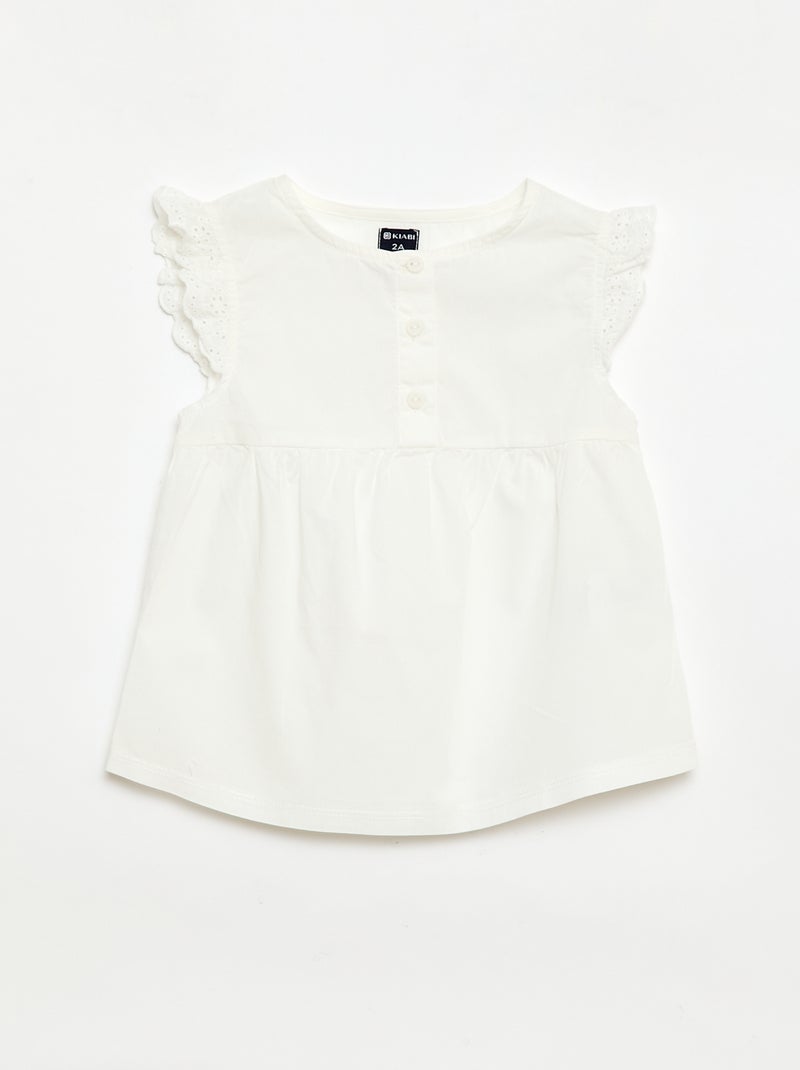 2-delige korte pyjamaset: topje en short Wit - Kiabi