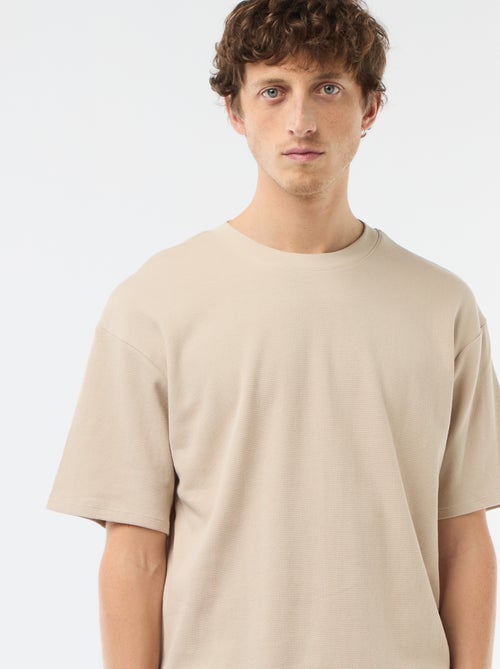 2-delige korte pyjamaset van gewafelde stof - Kiabi