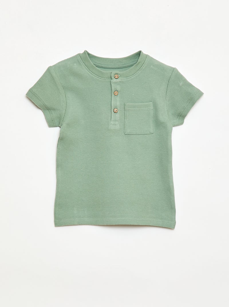 2-delige korte pyjamaset van ribtricot Groen - Kiabi