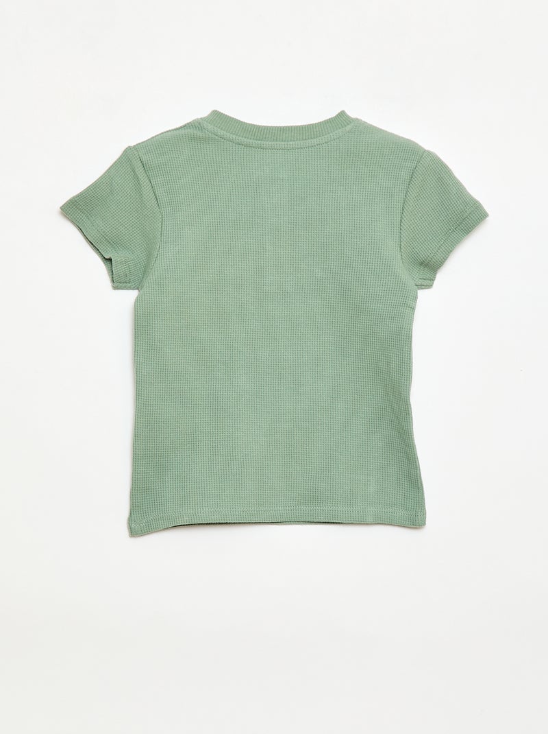 2-delige korte pyjamaset van ribtricot Groen - Kiabi