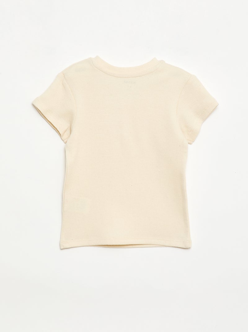 2-delige korte pyjamaset van ribtricot Wit - Kiabi