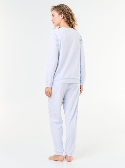 2-delige lange fleece pyjamaset - Kiabi