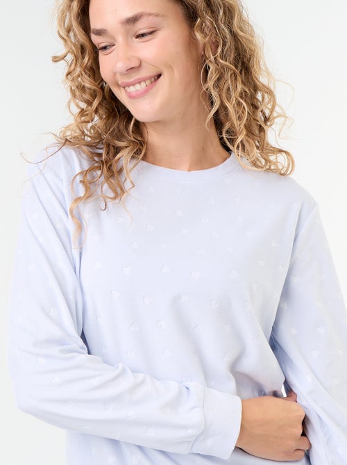 2-delige lange fleece pyjamaset - Kiabi