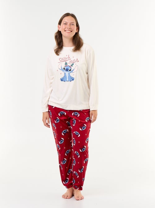 2-delige lange fleece pyjamaset 'Disney' 'Stitch' - Kiabi