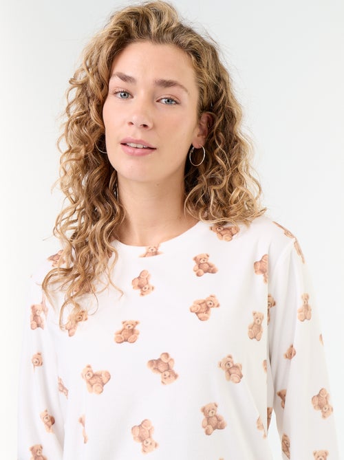 2-delige lange fleece pyjamaset - Kiabi 2-delige lange fleece pyjamaset - Kiabi