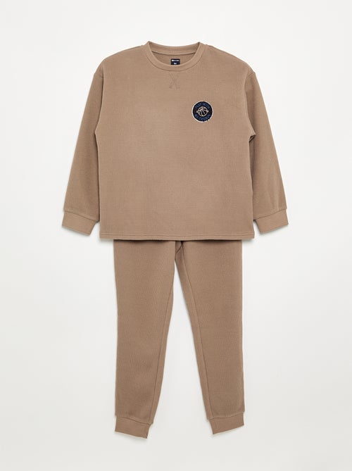 2-delige lange gewafelde pyjamaset - Kiabi 2-delige lange gewafelde pyjamaset - Kiabi