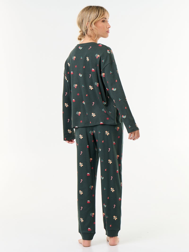 2-delige lange pyjamaset 'Kerst' Groen - Kiabi