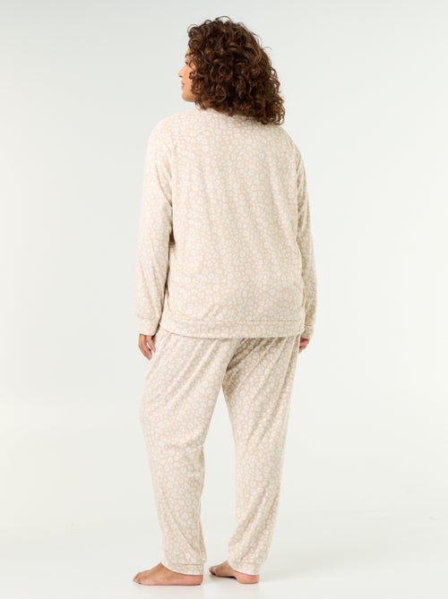 2-delige lange pyjamaset van fleece met print - Kiabi