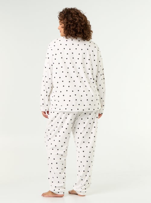 2-delige lange pyjamaset van fleece met print - Kiabi