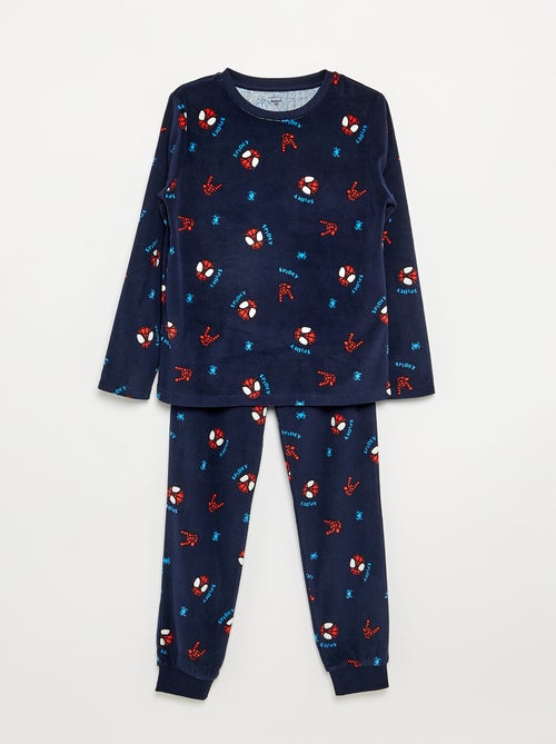 2-delige lange 'Spiderman' pyjamaset van fleece - Kiabi