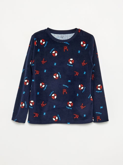 2-delige lange 'Spiderman' pyjamaset van fleece - Kiabi