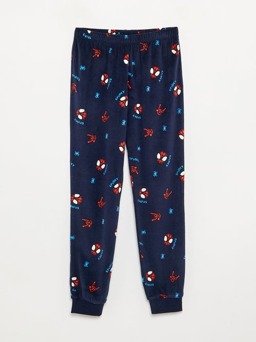 2-delige lange 'Spiderman' pyjamaset van fleece - Kiabi