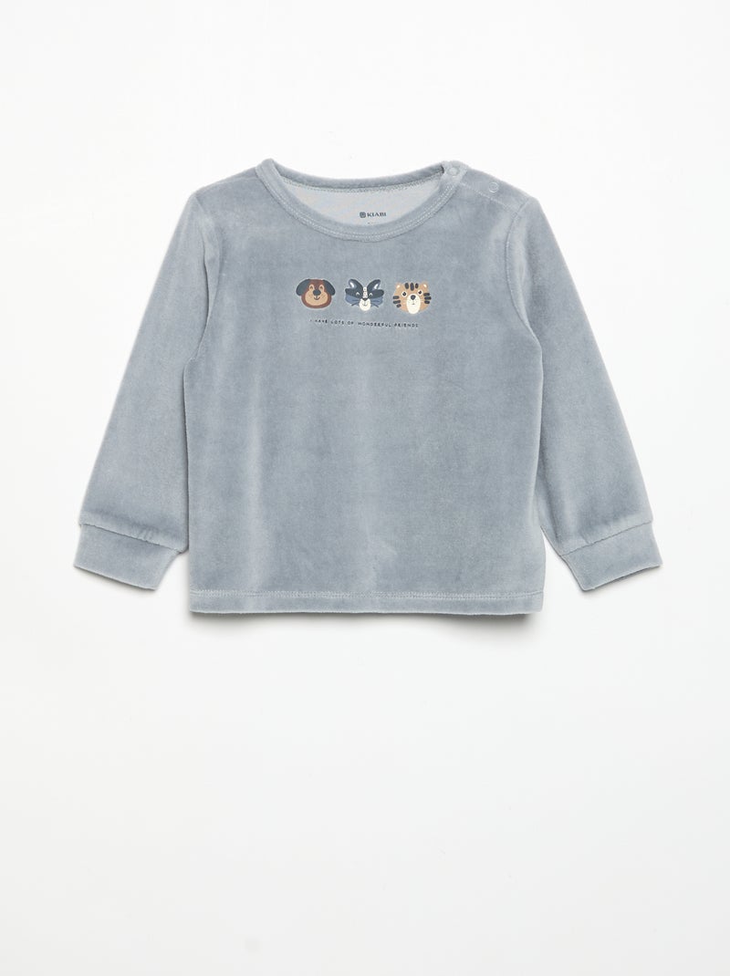 2-delige pyjama - Sweater + broek Blauw - Kiabi