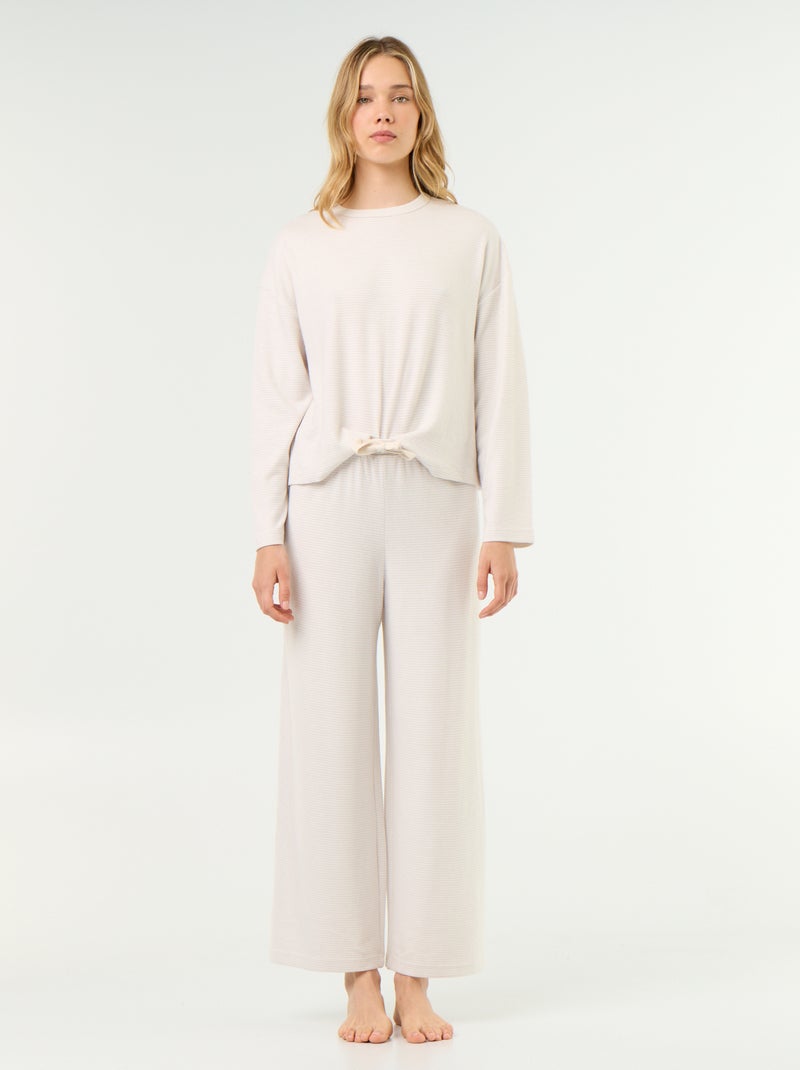 2-delige pyjama - Sweater + broek Grijs - Kiabi
