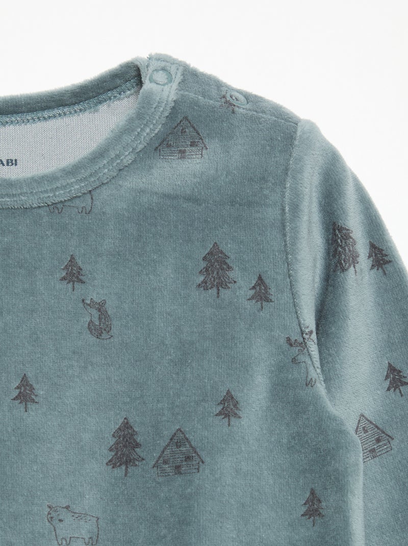 2-delige pyjama - Sweatshirt + broek Blauw - Kiabi