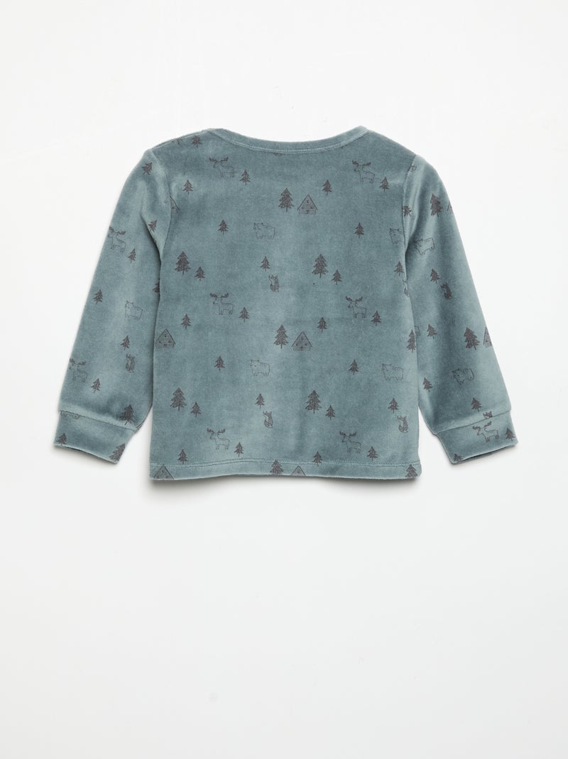 2-delige pyjama - Sweatshirt + broek Blauw - Kiabi