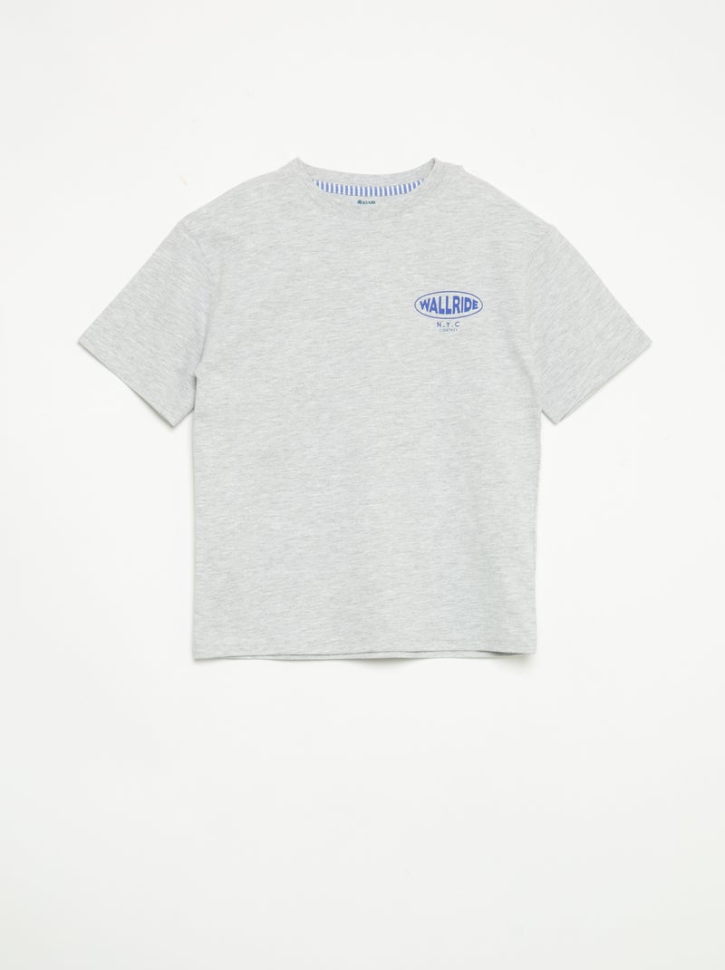 2-delige pyjama - T-shirt met korte mouwen + broek Blauw - Kiabi