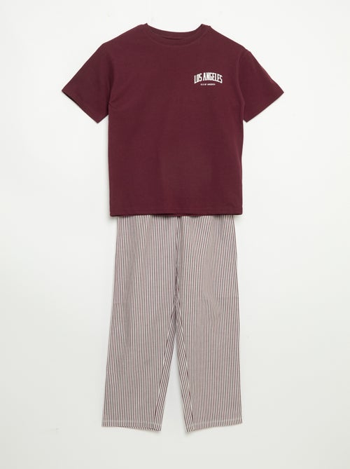 2-delige pyjama - T-shirt met korte mouwen + broek - Kiabi