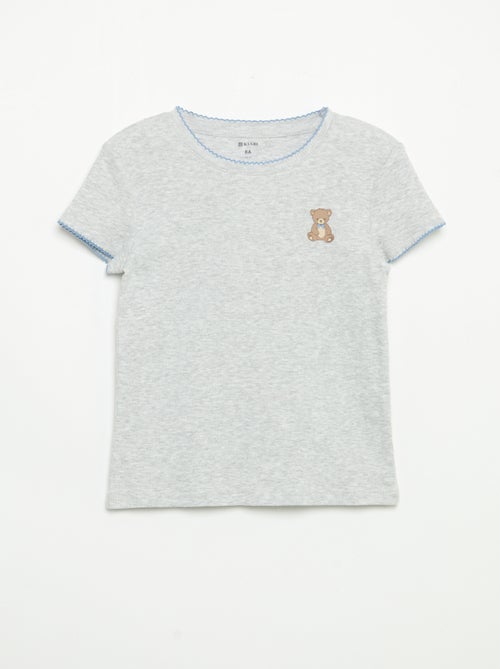 2-delige pyjama - T-shirt met korte mouwen + gestreepte broek - Kiabi 2-delige pyjama - T-shirt met korte mouwen + gestreepte broek - Kiabi
