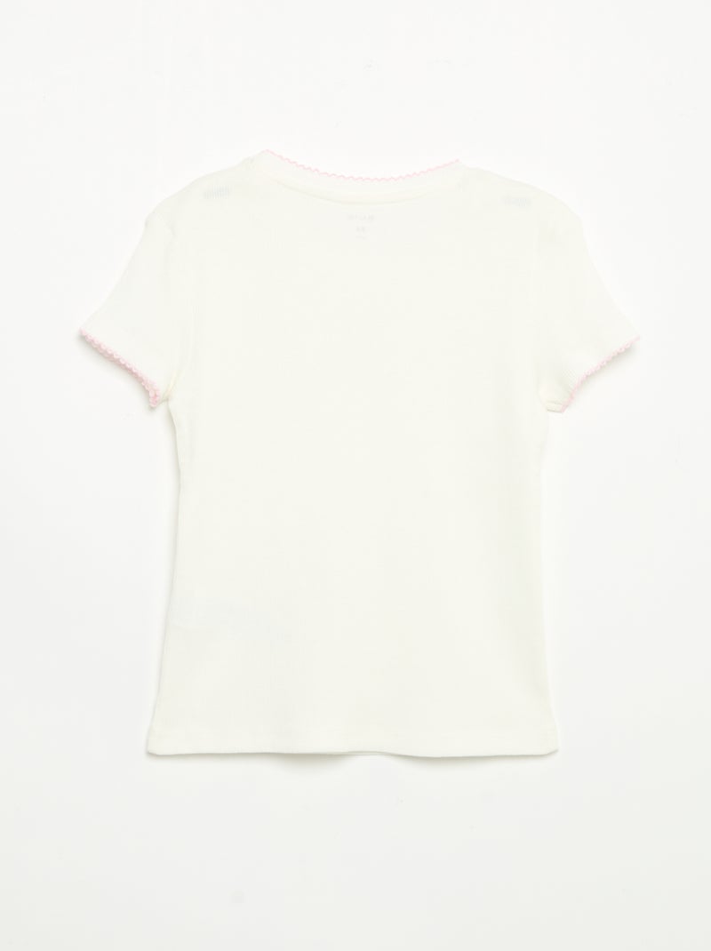 2-delige pyjama - T-shirt met korte mouwen + gestreepte broek Rose - Kiabi