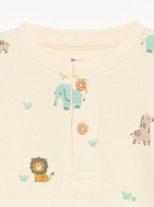 2-delige pyjama - T-shirt met lange mouwen + broek - Kiabi