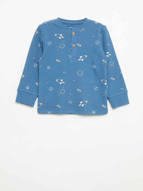 2-delige pyjama - T-shirt met lange mouwen + broek - Kiabi