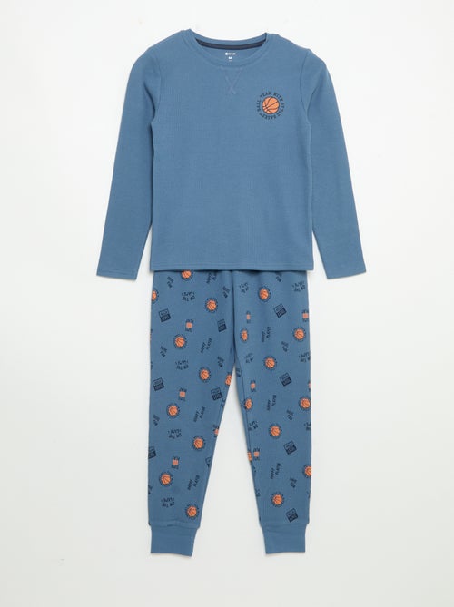 2-delige pyjama - T-shirt met lange mouwen + broek - Kiabi