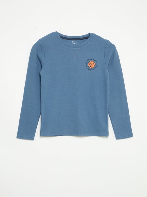2-delige pyjama - T-shirt met lange mouwen + broek - Kiabi