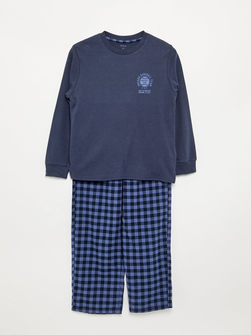2-delige pyjama - T-shirt met lange mouwen + broek - Kiabi