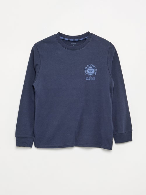 2-delige pyjama - T-shirt met lange mouwen + broek - Kiabi