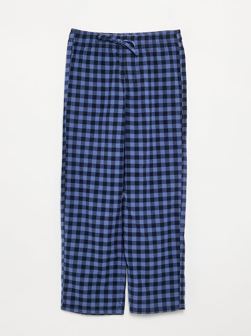2-delige pyjama - T-shirt met lange mouwen + broek Blauw - Kiabi