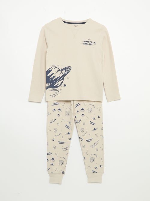 2-delige pyjama - T-shirt met lange mouwen + broek - Kiabi