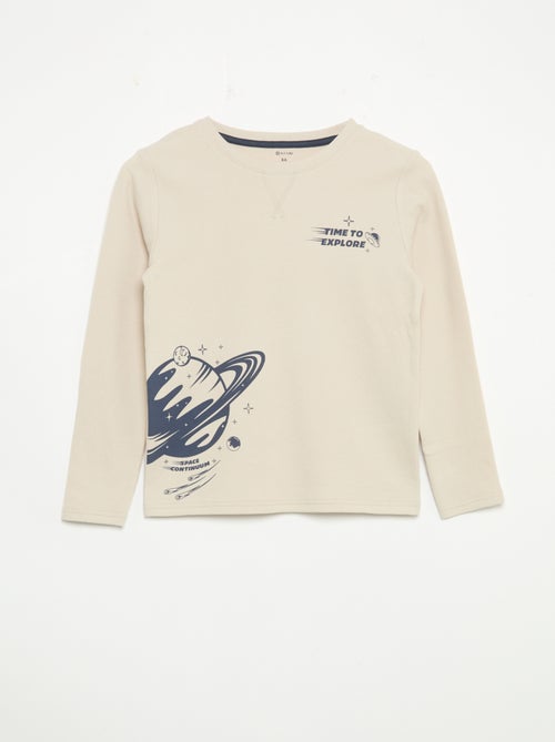 2-delige pyjama - T-shirt met lange mouwen + broek - Kiabi