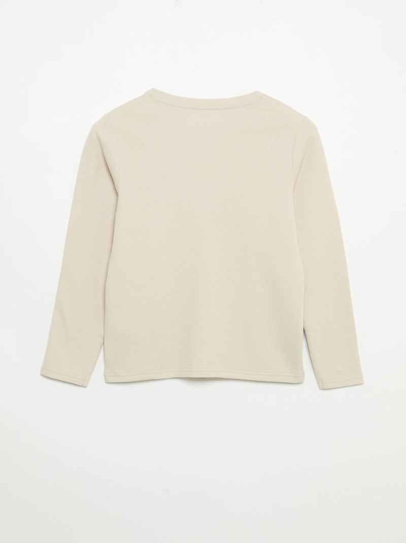 2-delige pyjama - T-shirt met lange mouwen + broek Grijs - Kiabi