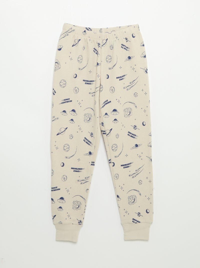2-delige pyjama - T-shirt met lange mouwen + broek Grijs - Kiabi
