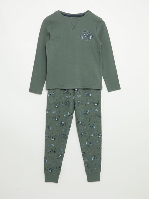 2-delige pyjama - T-shirt met lange mouwen + broek - Kiabi