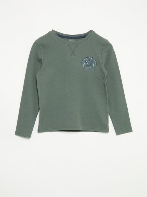 2-delige pyjama - T-shirt met lange mouwen + broek - Kiabi