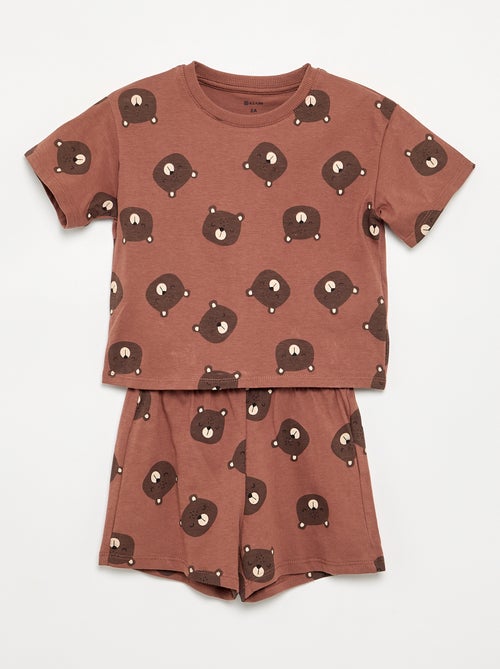 2-delige pyjama - T-shirt + short - Kiabi