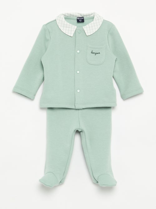 2-delige pyjama met fluweellook - Kiabi