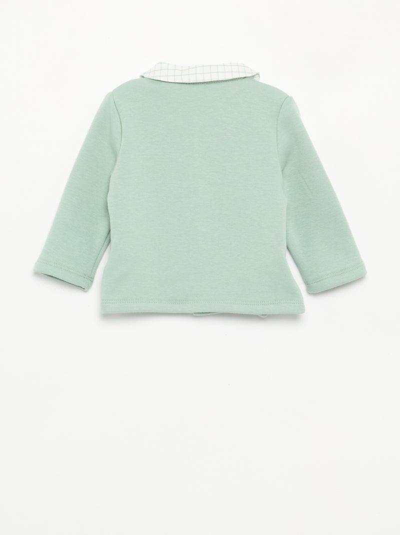 2-delige pyjama met fluweellook Groen - Kiabi